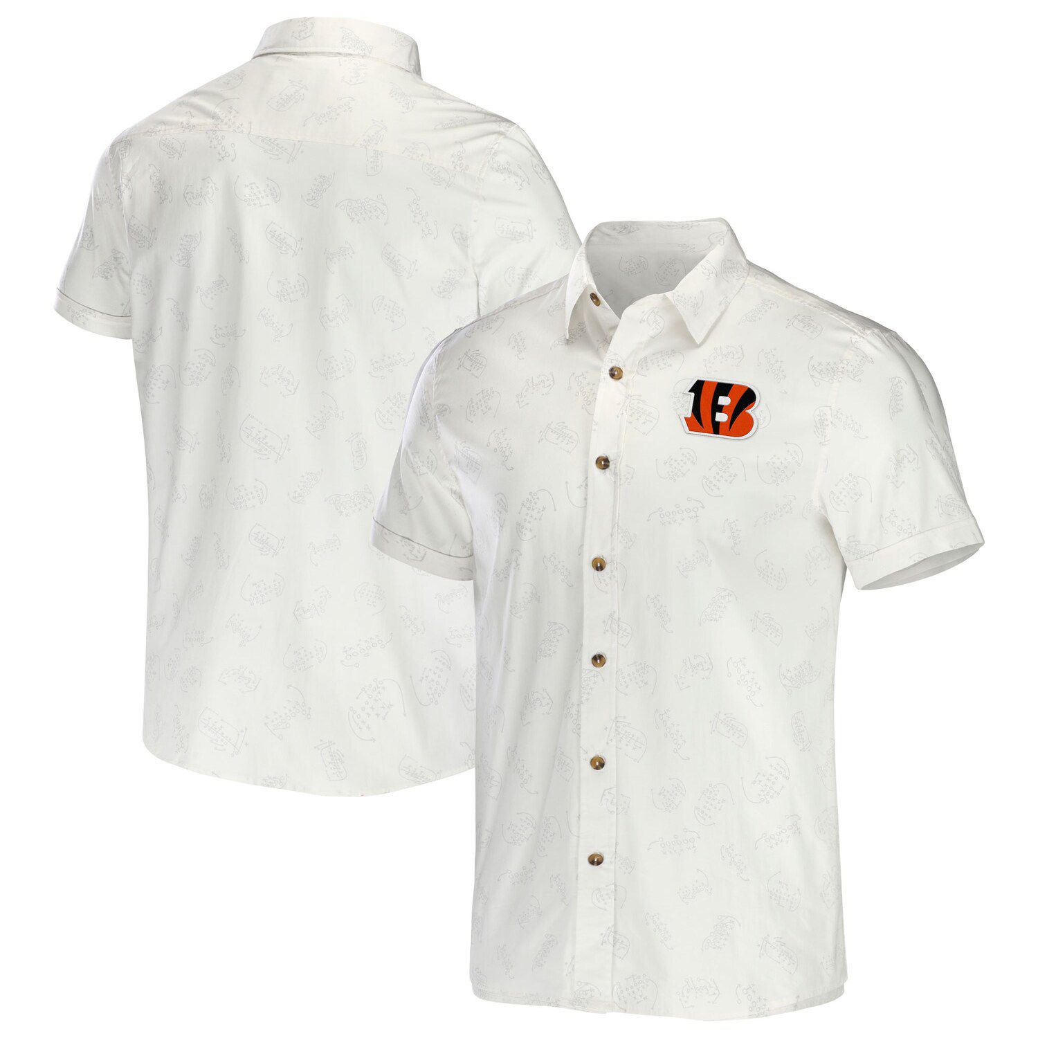 Мужская белая тканая футболка на пуговицах NFL x Darius Rucker Collection от Fanatics Cincinnati Bengals цена и фото