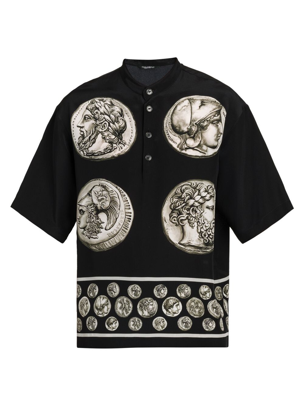 

Шелковая рубашка Monete Coin DOLCE&GABBANA, неро