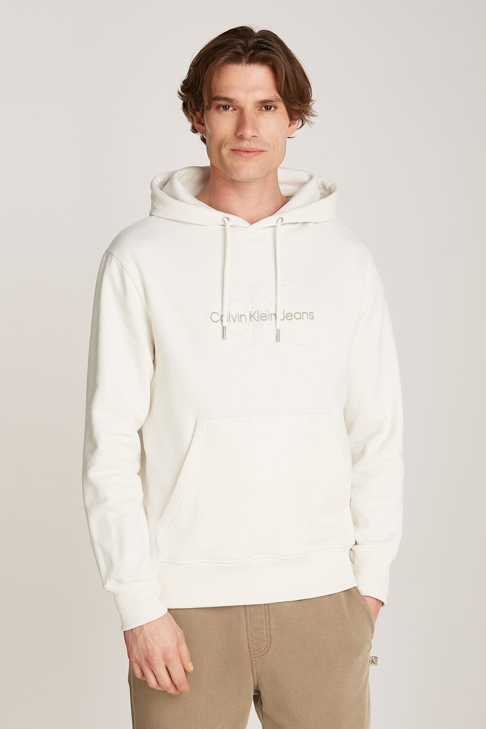 

Толстовка с капюшоном из синели Calvin Klein, белый