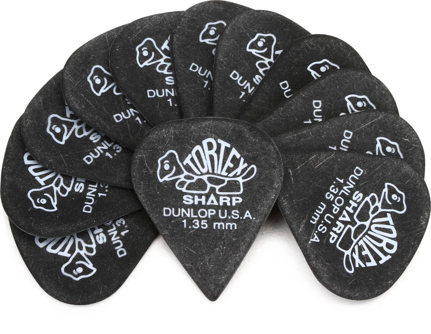 

Медиаторы Dunlop 412P135 Tortex Sharp, черные, 1,35 мм (12 шт.)