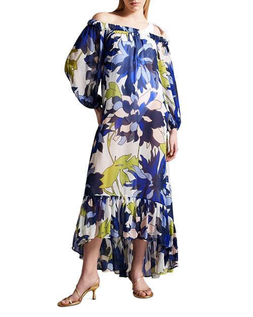 

Платье макси с открытыми плечами Avinnn, накидка для купания Ted Baker, цвет Multi