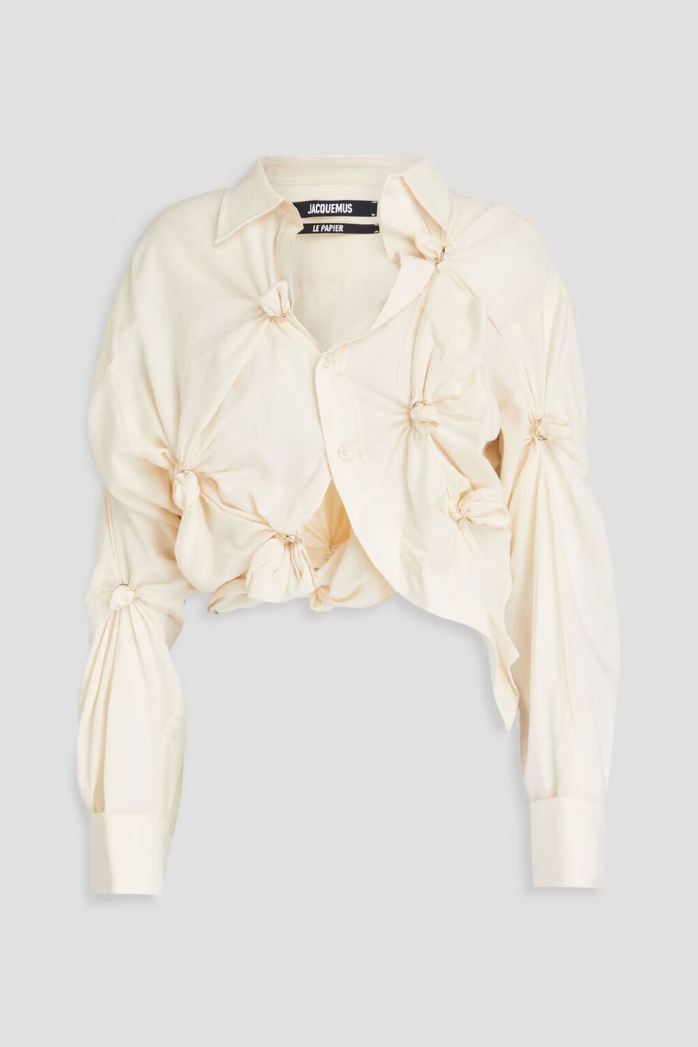 

Рубашка Lupo асимметричного кроя из хлопка Jacquemus, слоновая кость