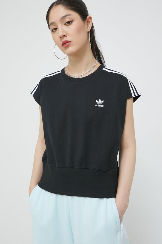 

Хлопковая футболка adidas Originals, черный