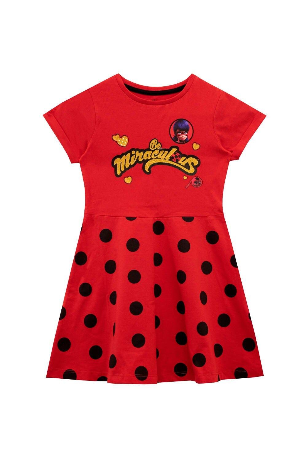 

Платье с блестками в горошек Miraculous, красный