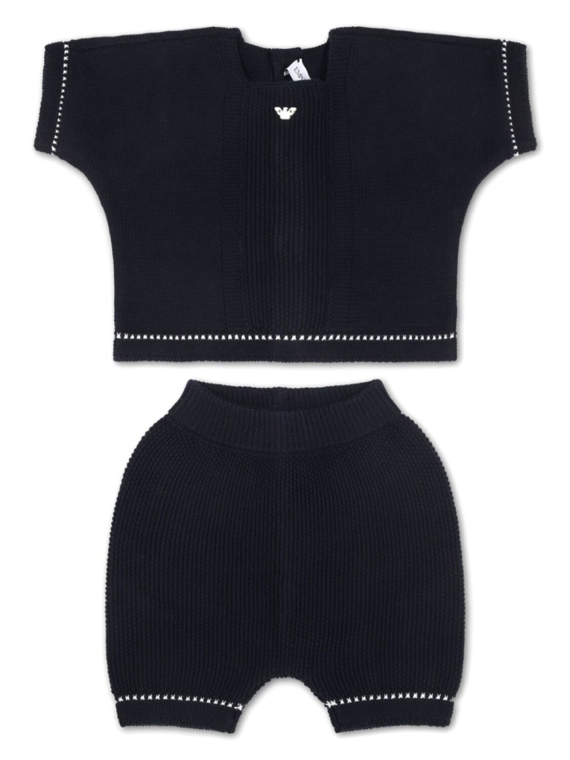 

Комплект из топа и шортов с контрастной строчкой Emporio Armani Kids, синий