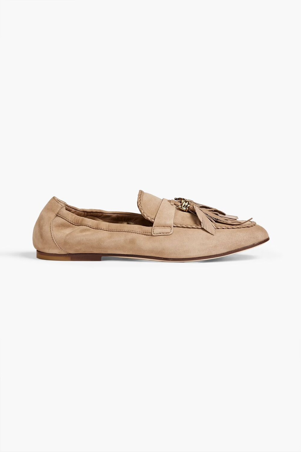 

Украшенные замшевые лоферы Tod'S, песок