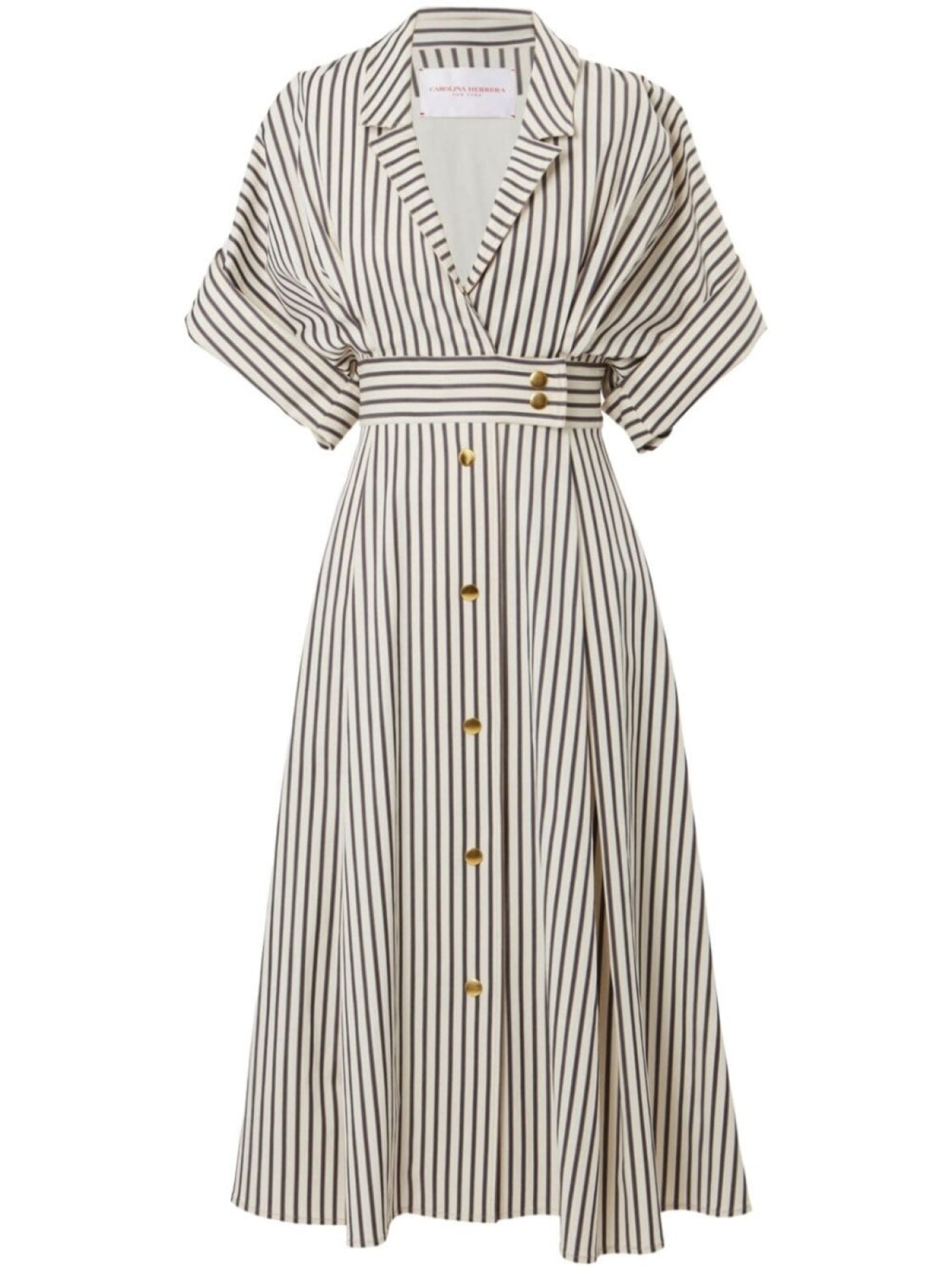 

Carolina Herrera платье-рубашка в полоску, нейтральный цвет