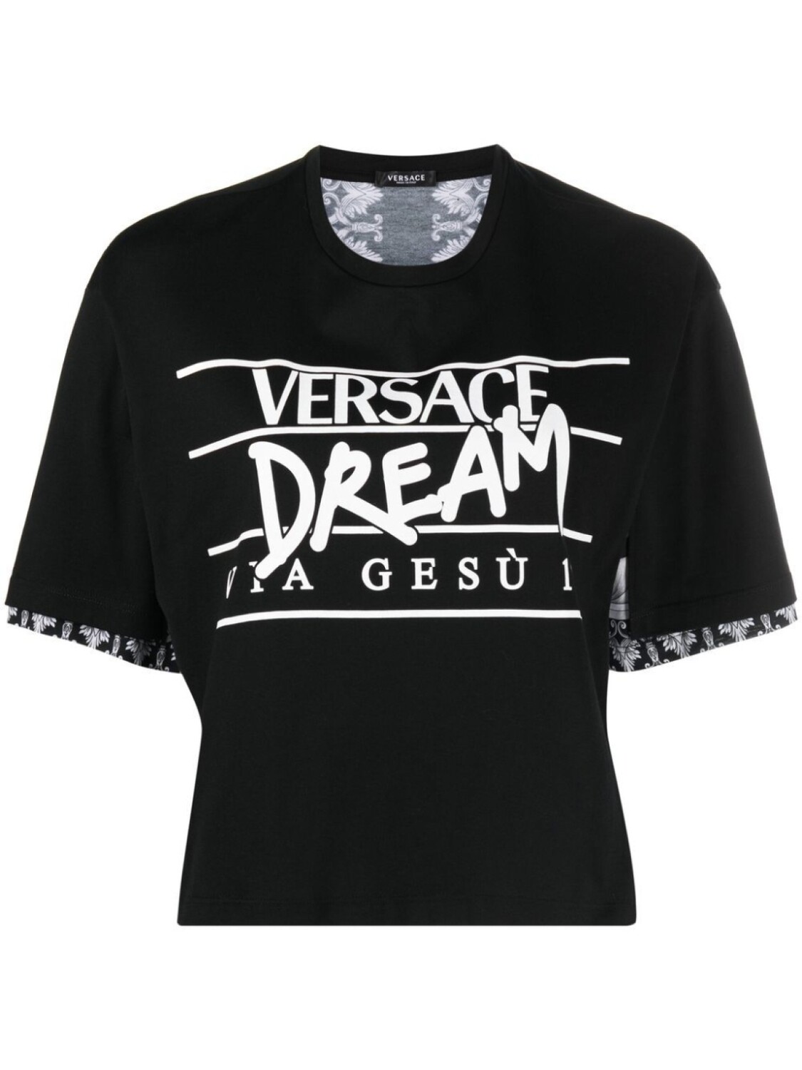

Versace футболка с принтом Silver Baroque и надписью, черный