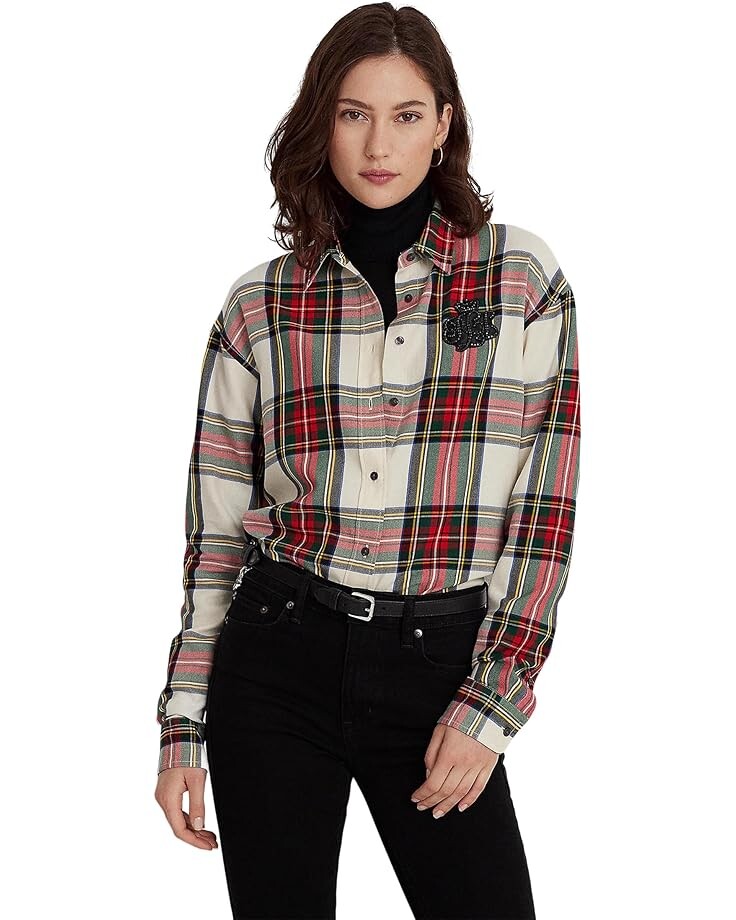 

Рубашка LAUREN Ralph Lauren Bullion Checked Plaid Twill, цвет Red/Cream Multi