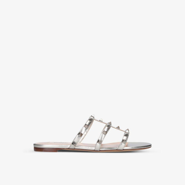 

Кожаные шлепанцы rockstud Valentino Garavani, цвет nude