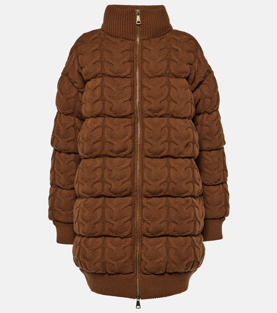 

Пуховик ovatta из шерсти и кашемира Max Mara, коричневый