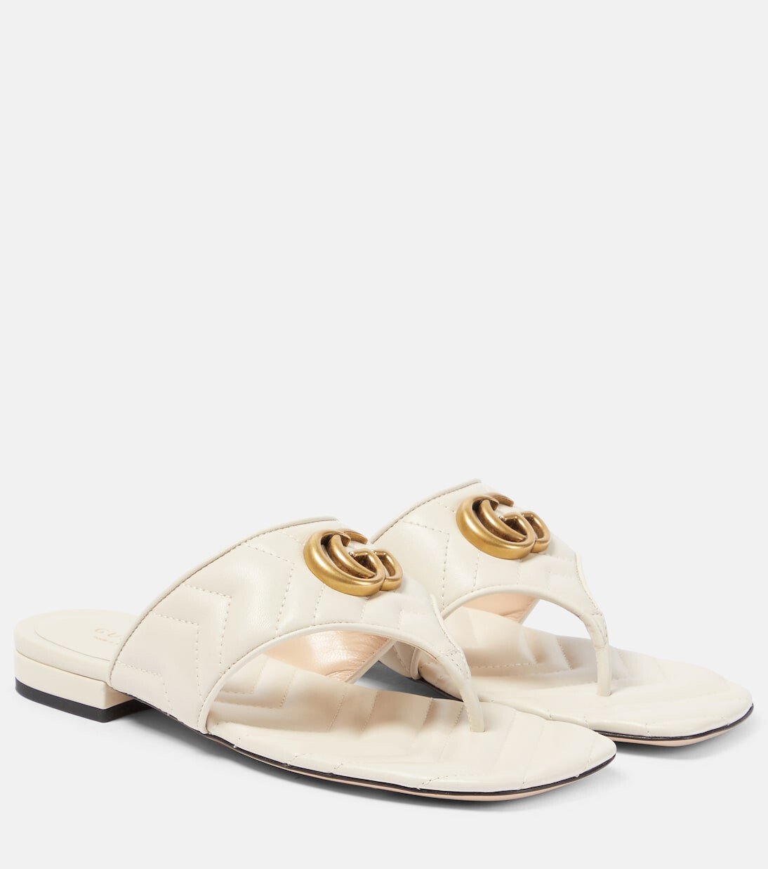 

Босоножки с ремешками из кожи gg marmont Gucci, белый