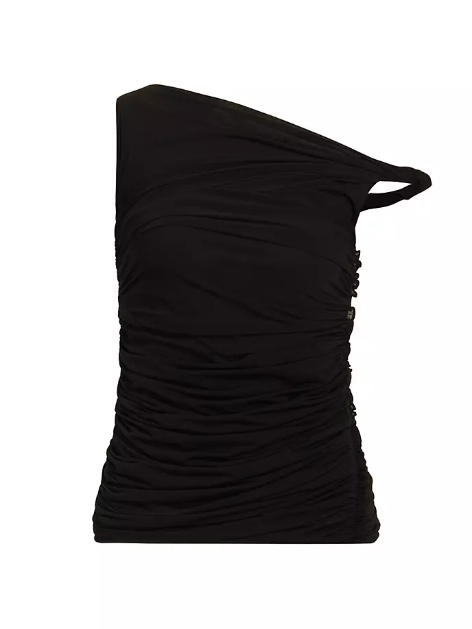 

Асимметричный топ с заклепками и сборками Helmut Lang, черный