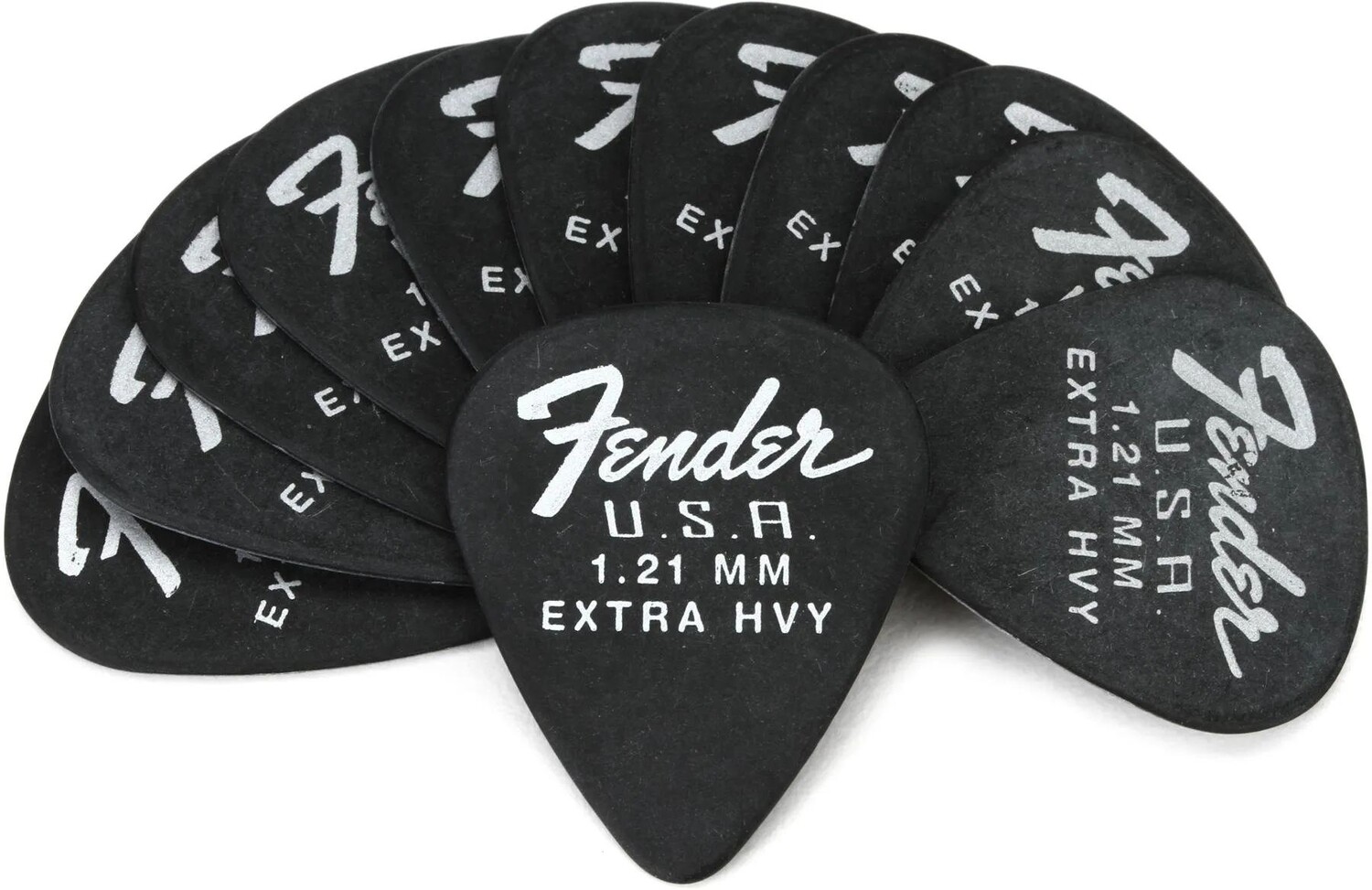 

Оригинальные медиаторы Fender Delrin, 12 шт., 1,21 мм, черные
