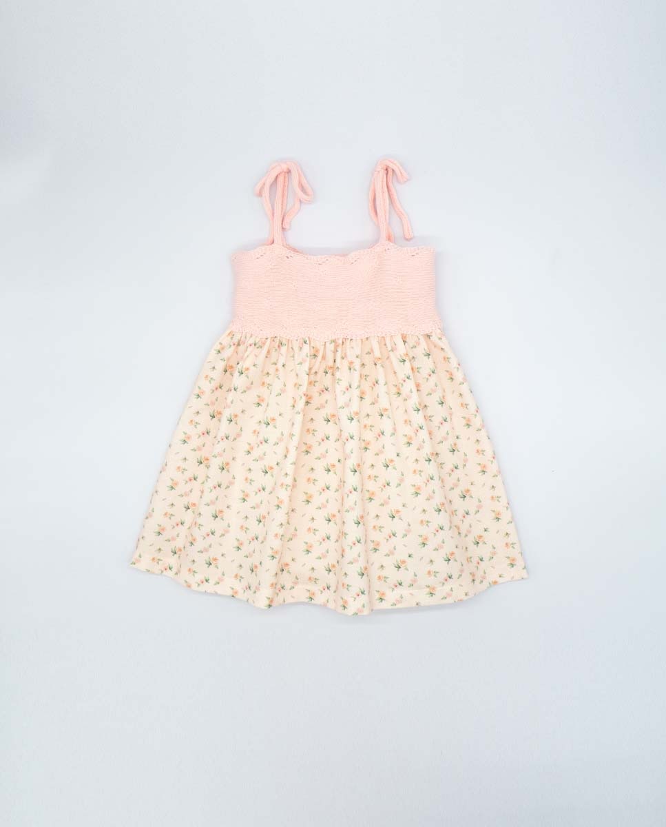 Комбинированное платье на бретелях для девочки Fina Ejerique, розовый детская летняя блузка и юбка розовая блузка и юбка