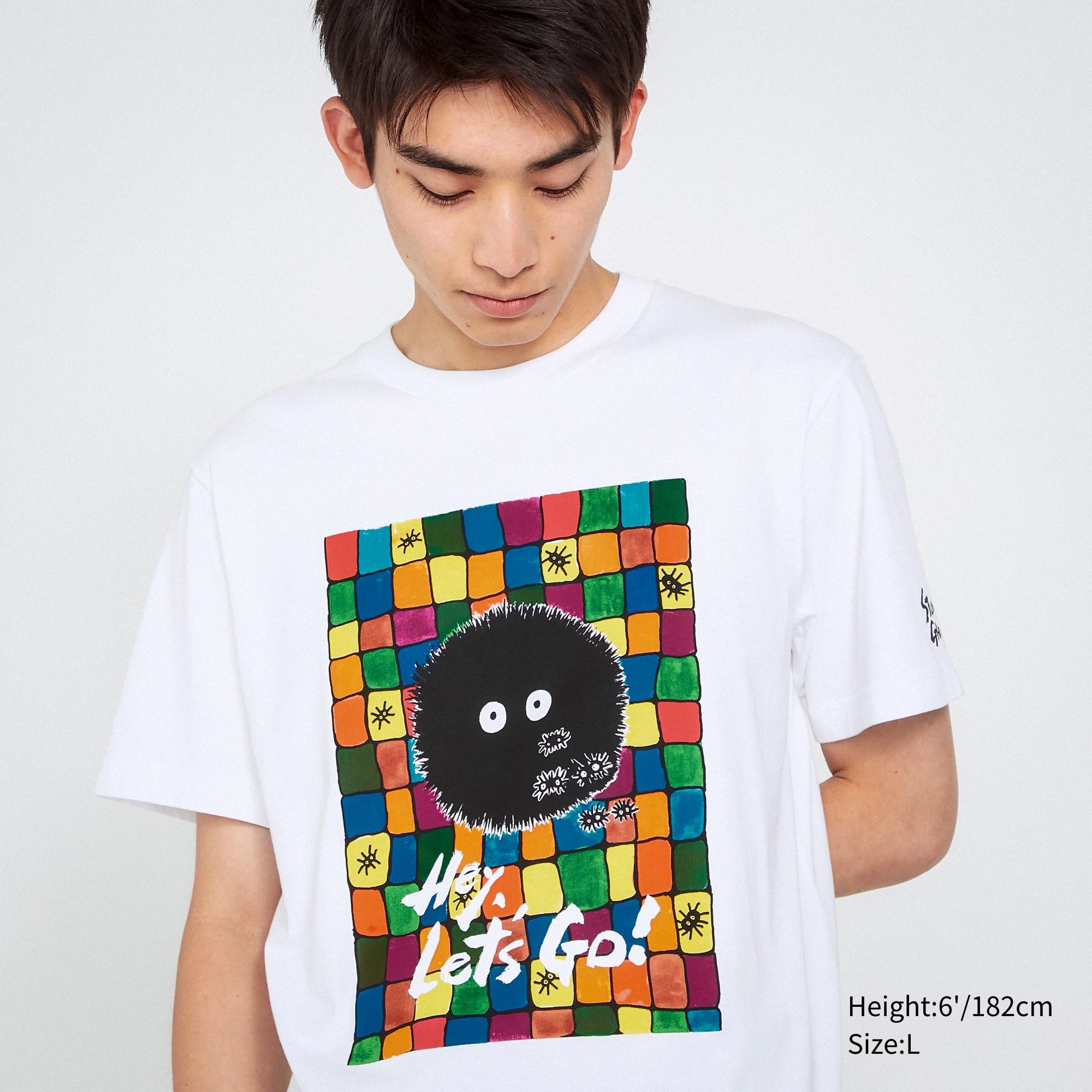 Футболка Uniqlo Studio Ghibli с рисунком, белый футболка с рисунком роджера федерера rf uniqlo белый