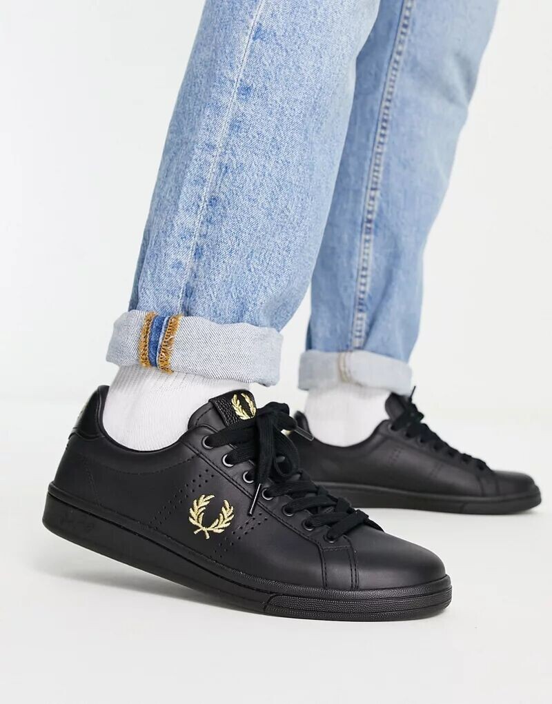 

Черные кожаные кроссовки Fred Perry B721