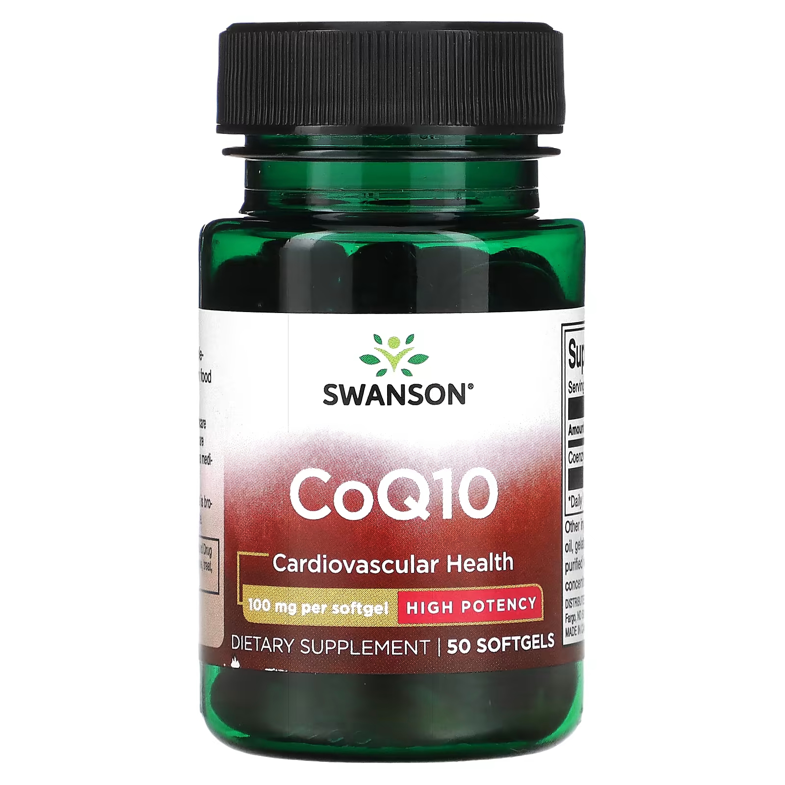 CoQ10 высокой эффективности, 100 мг, 50 мягких таблеток Swanson
