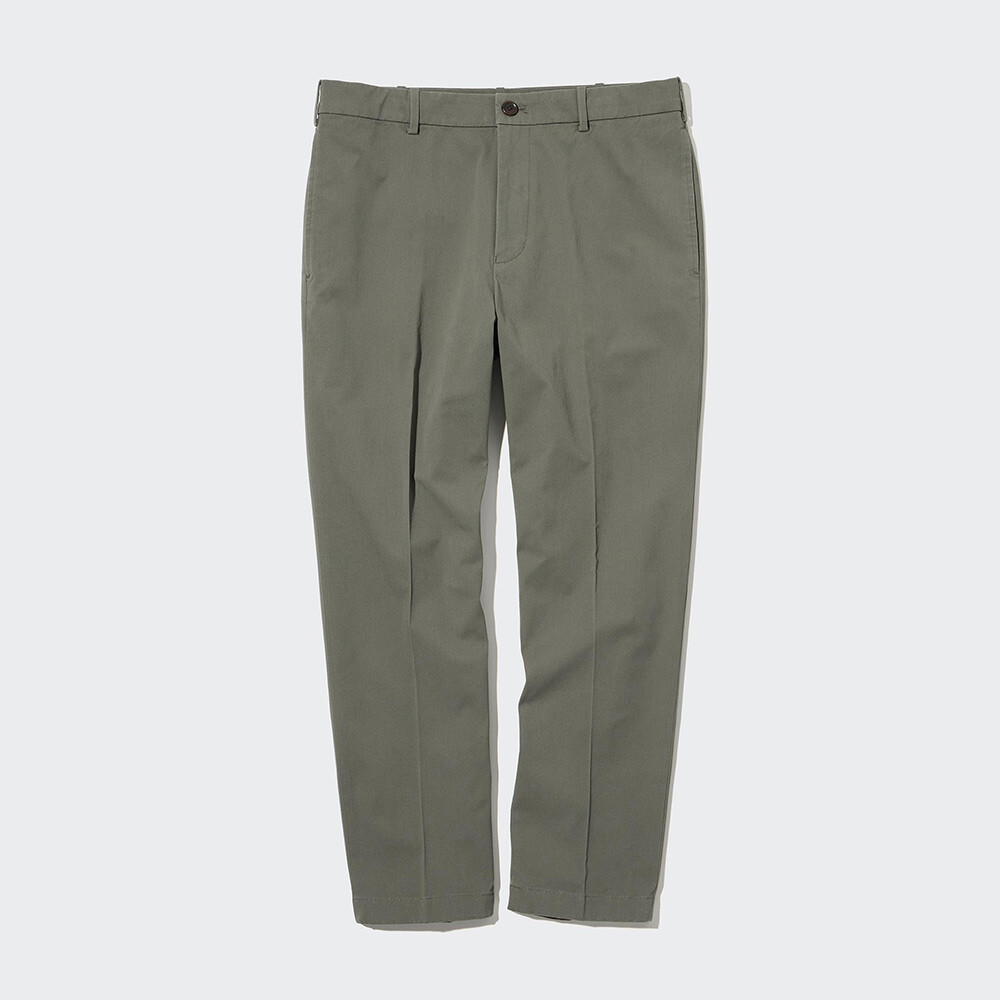

Брюки Uniqlo длинные эластичне хлопковые повседневные, темно-зеленый