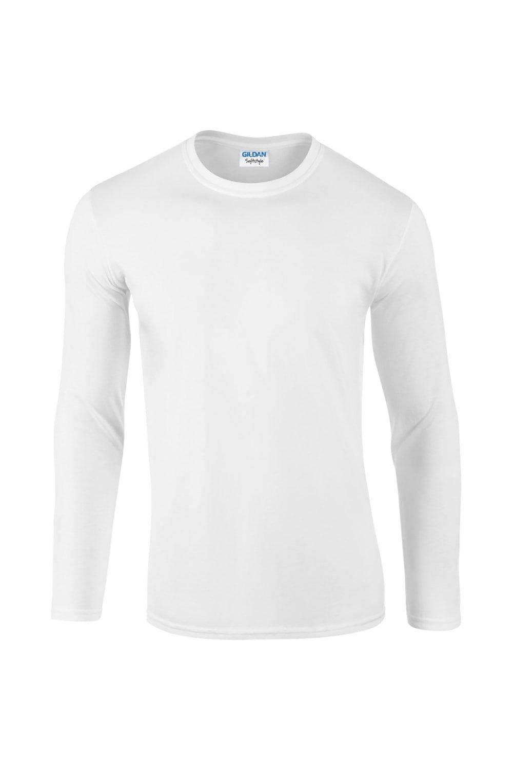 Мягкая футболка с длинными рукавами (5 шт.) Gildan, белый