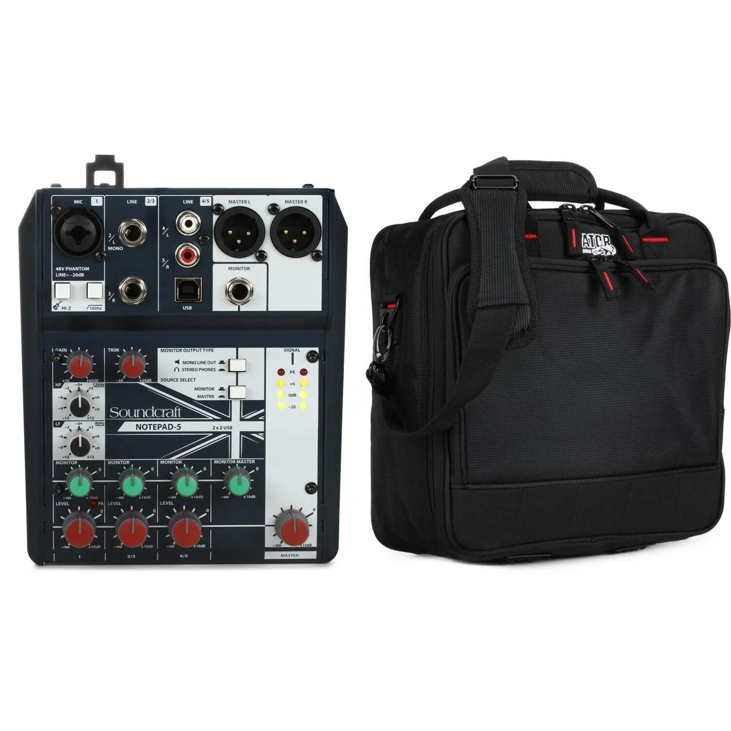 

Малоформатный аналоговый микшер Soundcraft Notepad-5 в комплекте с сумкой