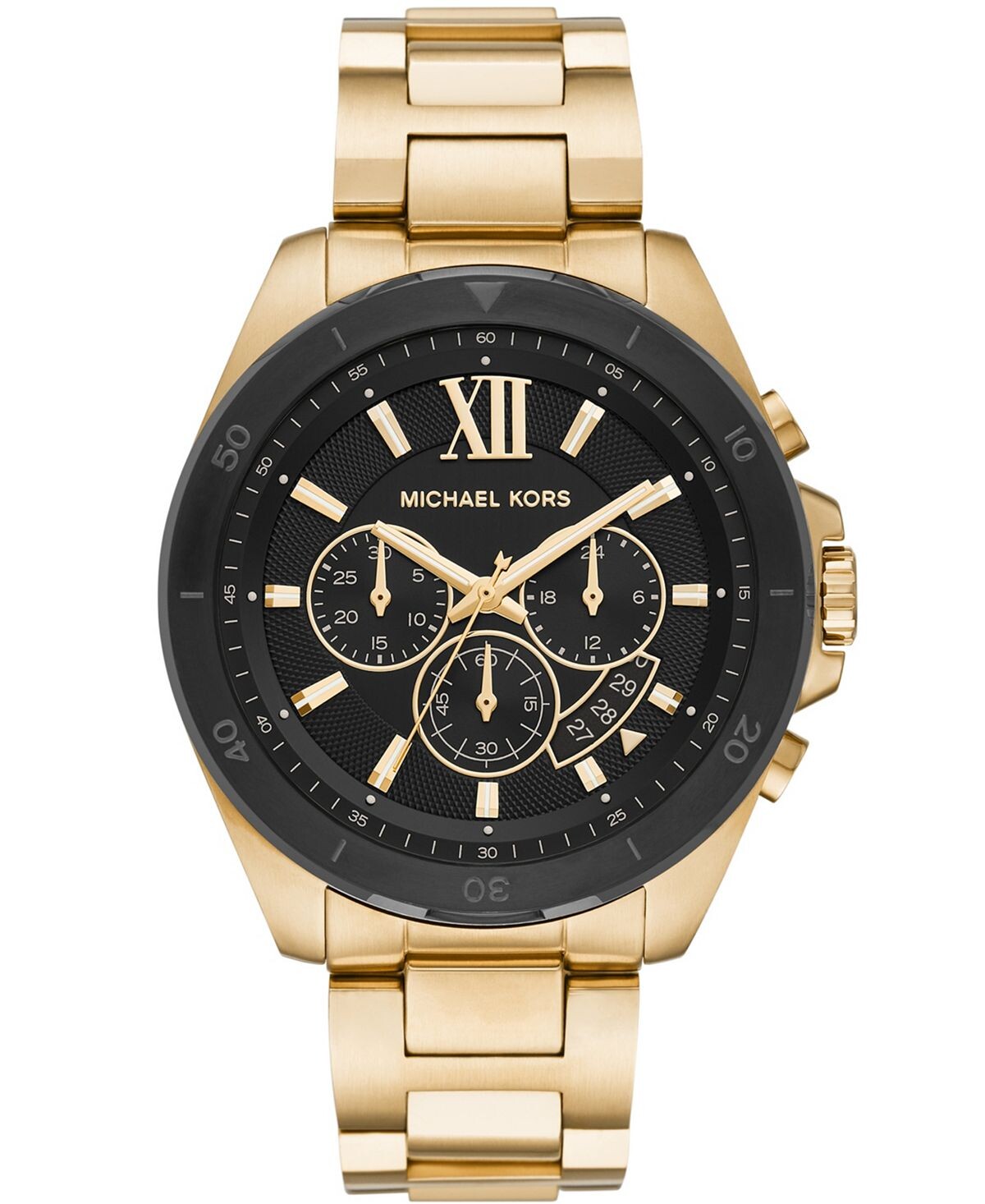 

Мужские часы Brecken Chronograph с золотистым браслетом из нержавеющей стали, 45 мм Michael Kors