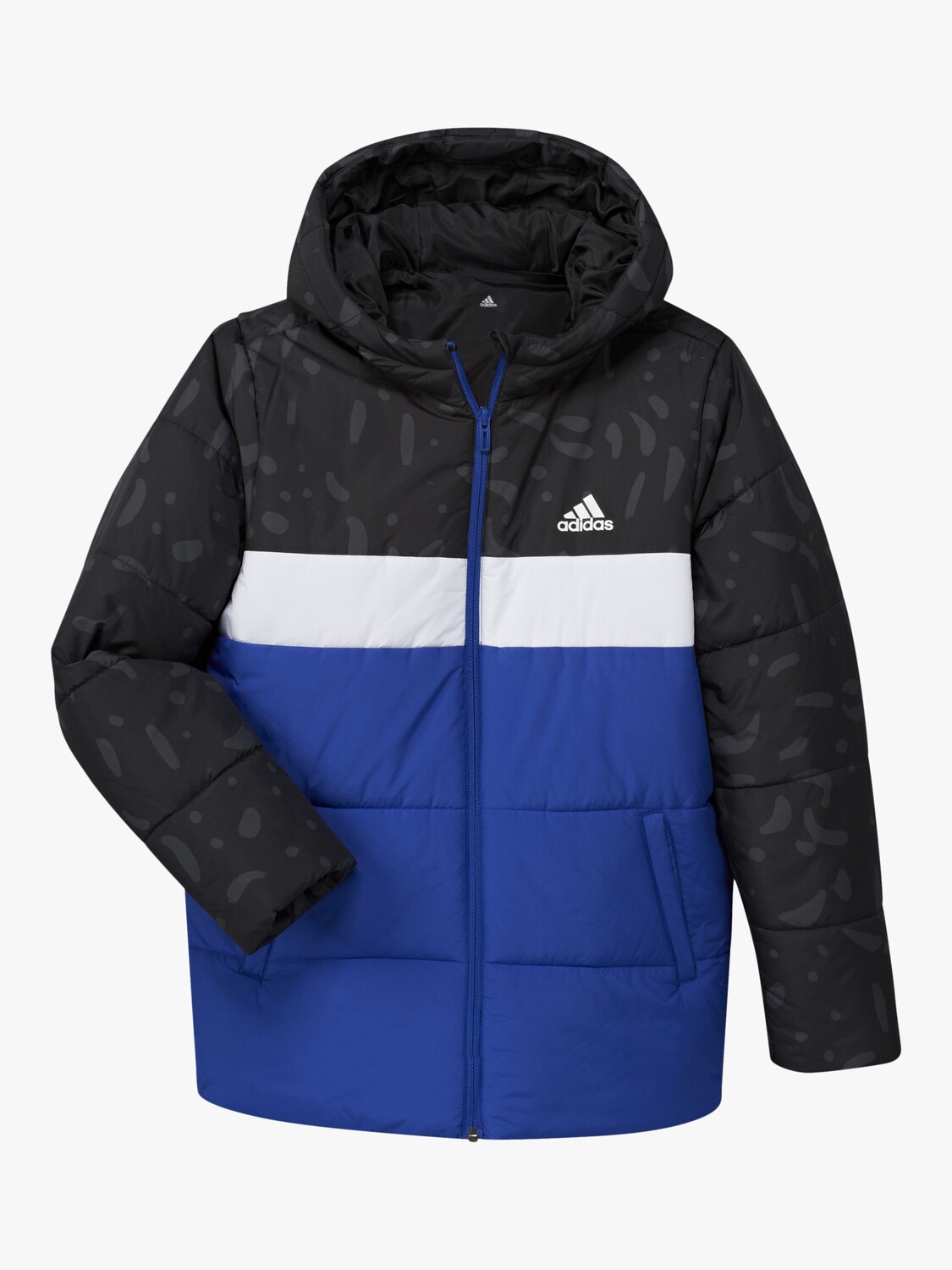

Детская стеганая куртка со вставками adidas, черный/синий