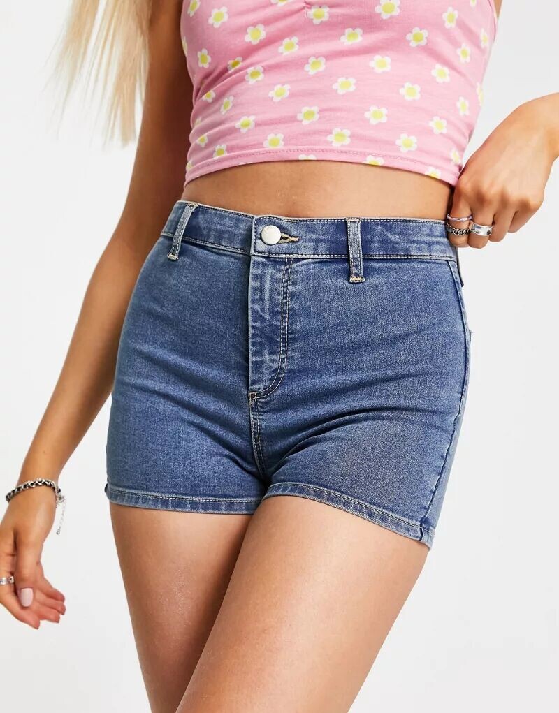

Голубые джинсовые шорты Topshop Joni