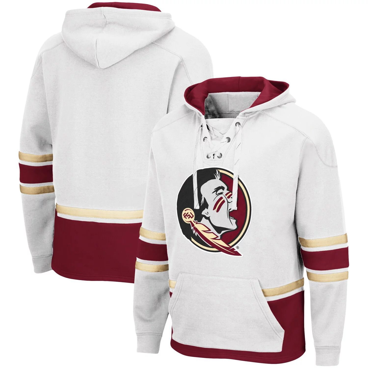 

Мужской белый пуловер с капюшоном Florida State Seminoles Hockey 3.0 Colosseum