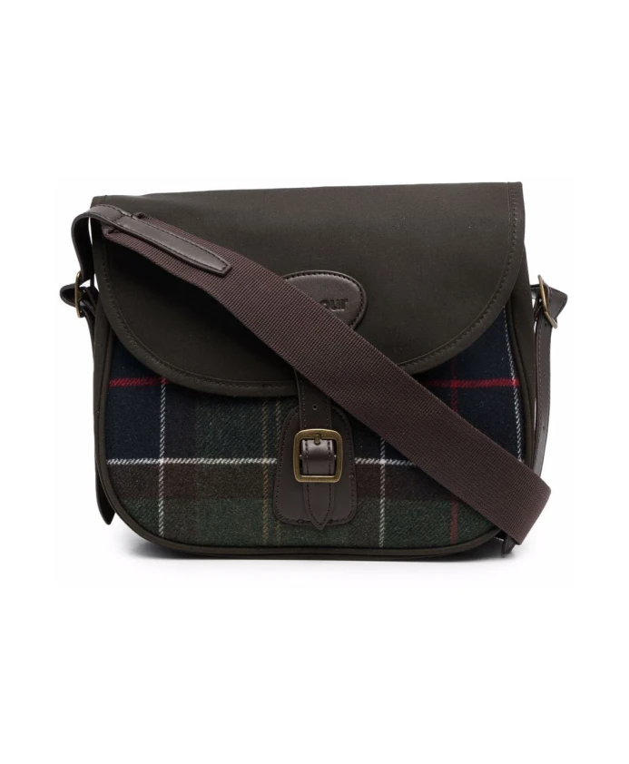 

Сумка через плечо в клетку тартан разноцветная Barbour, черный
