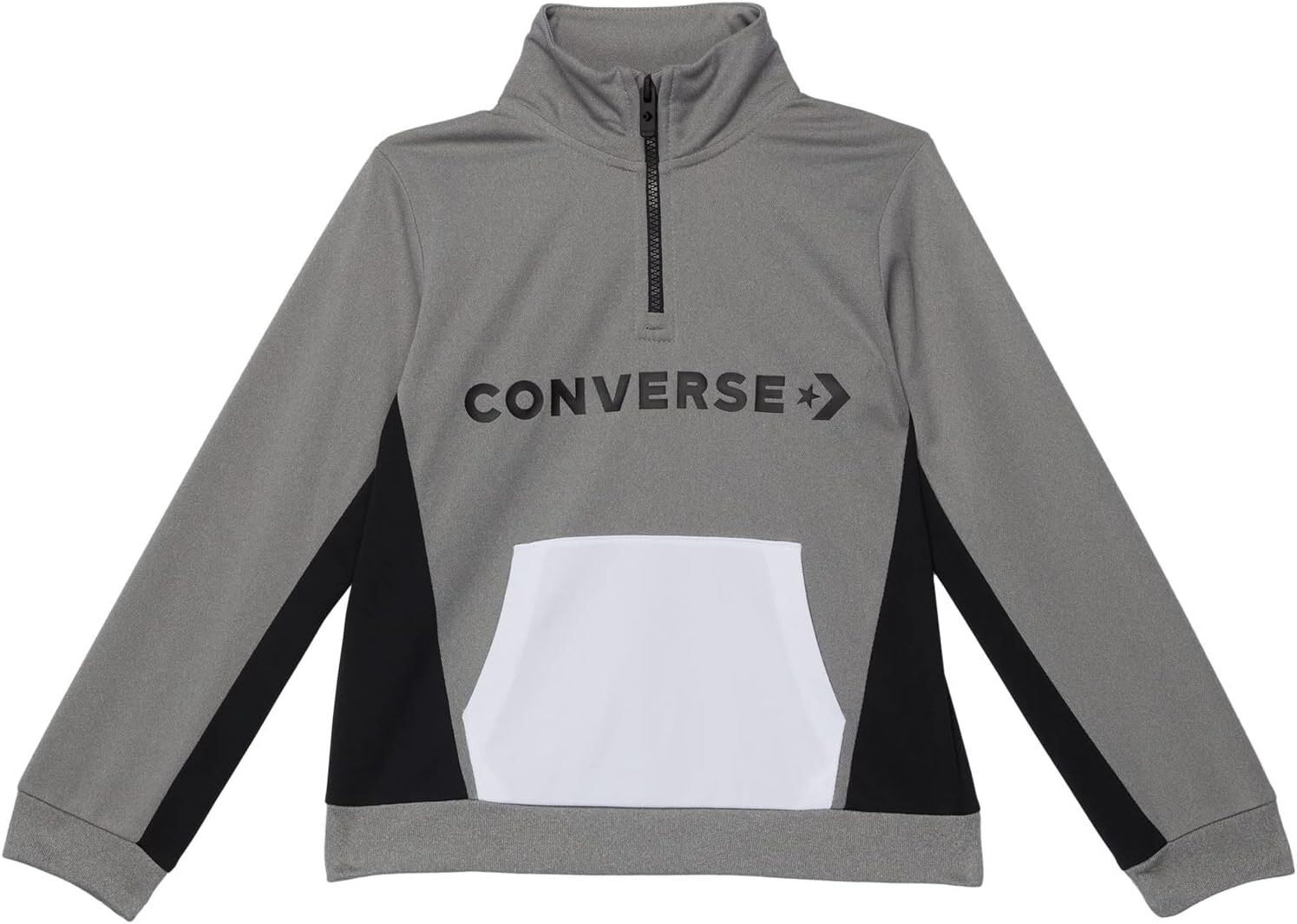 

Толстовка Converse Color-Block 1/4 Zip, цвет Dark Grey Heather