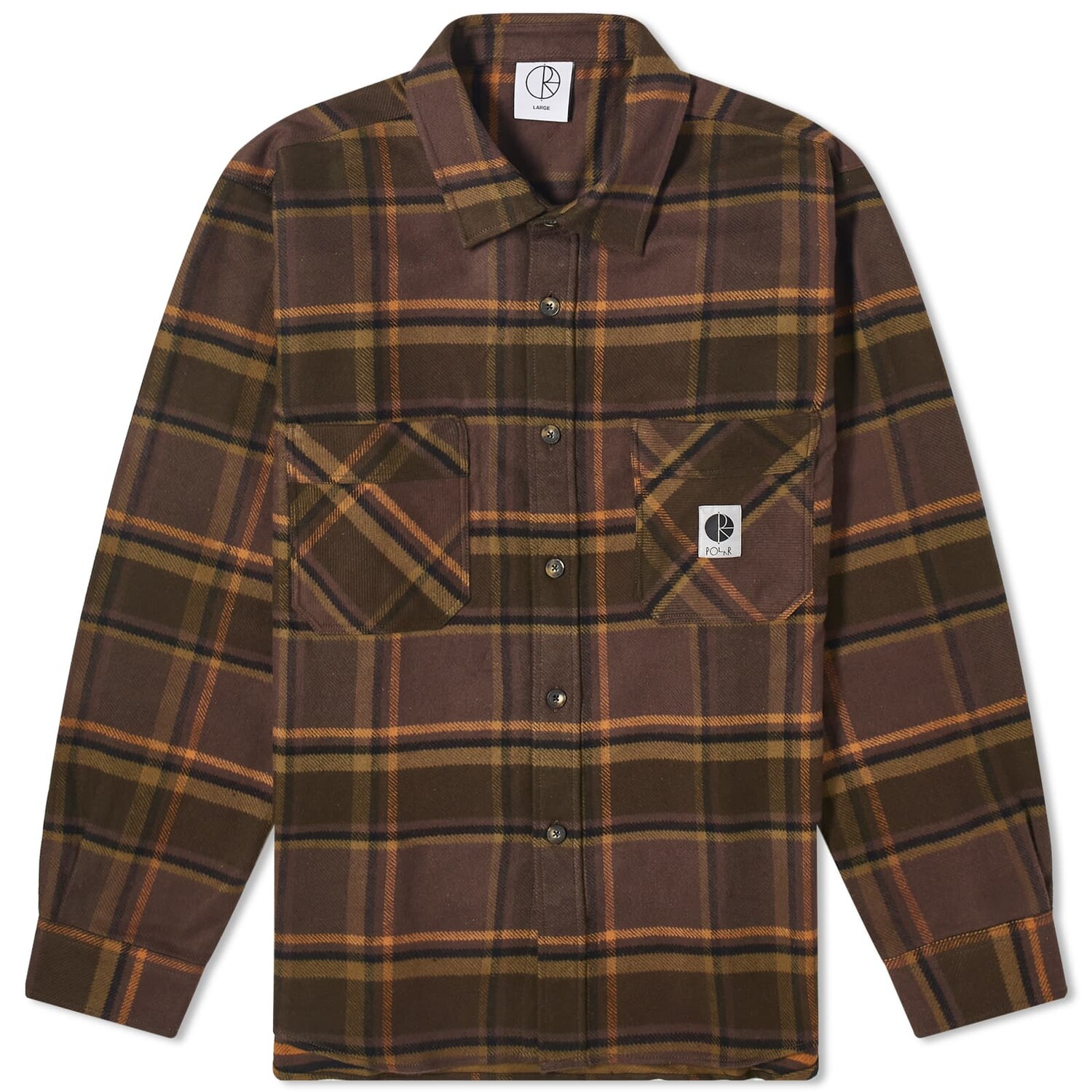 Рубашка Polar Skate Co. Mike Flannel, цвет Brown & Mauve