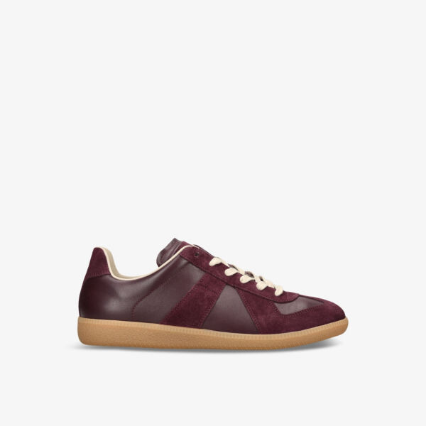 

Кроссовки с низким берцем из реплики кожи Maison Margiela, цвет wine