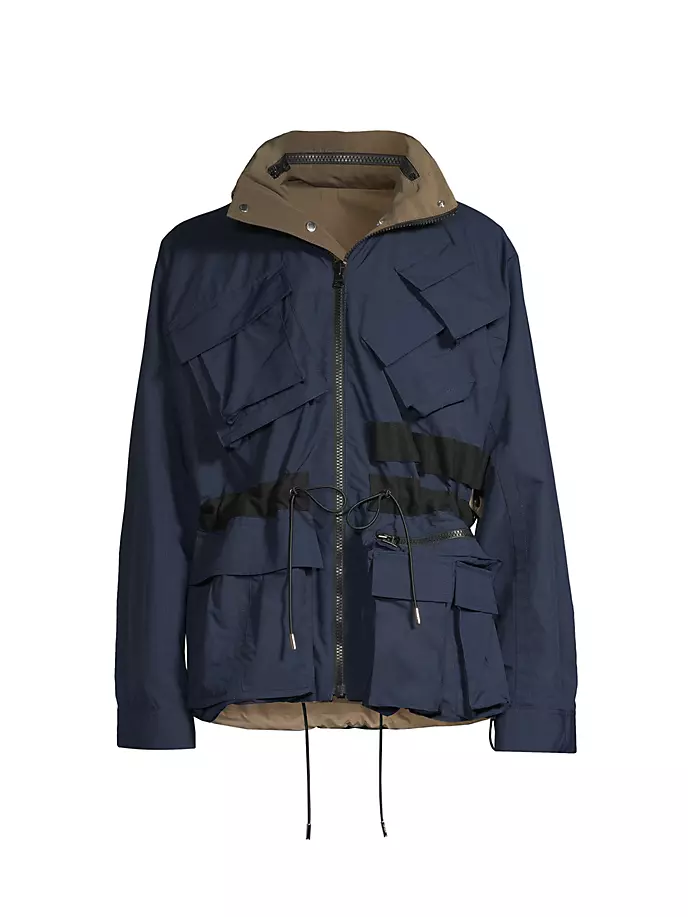 

Двусторонняя куртка из матовой тафты Sacai, синий
