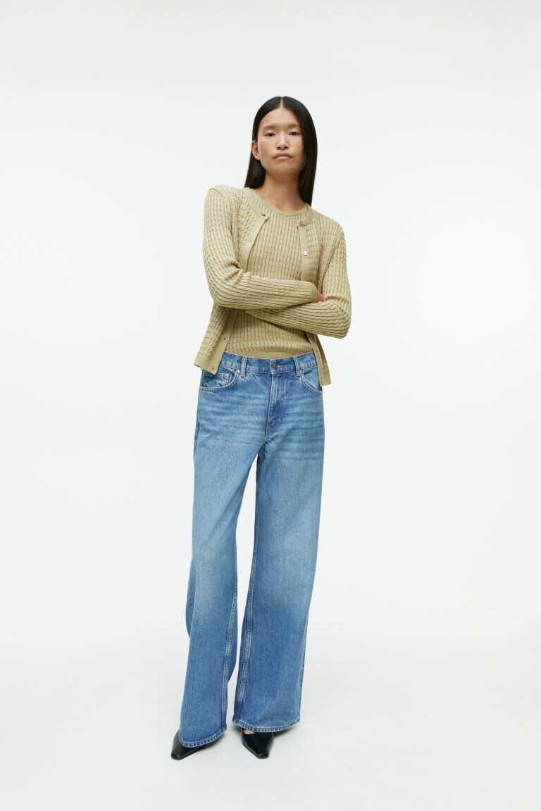 

Кардиган косой вязки H&M, бежевый