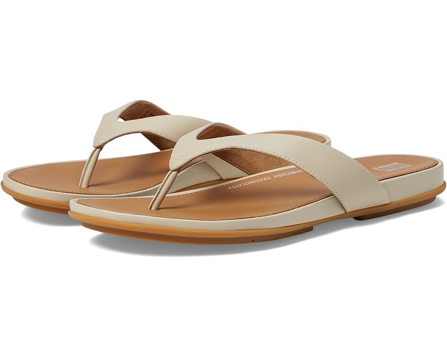 Сандалии FitFlop Gracie Leather Flip-Flops, цвет Stone Beige