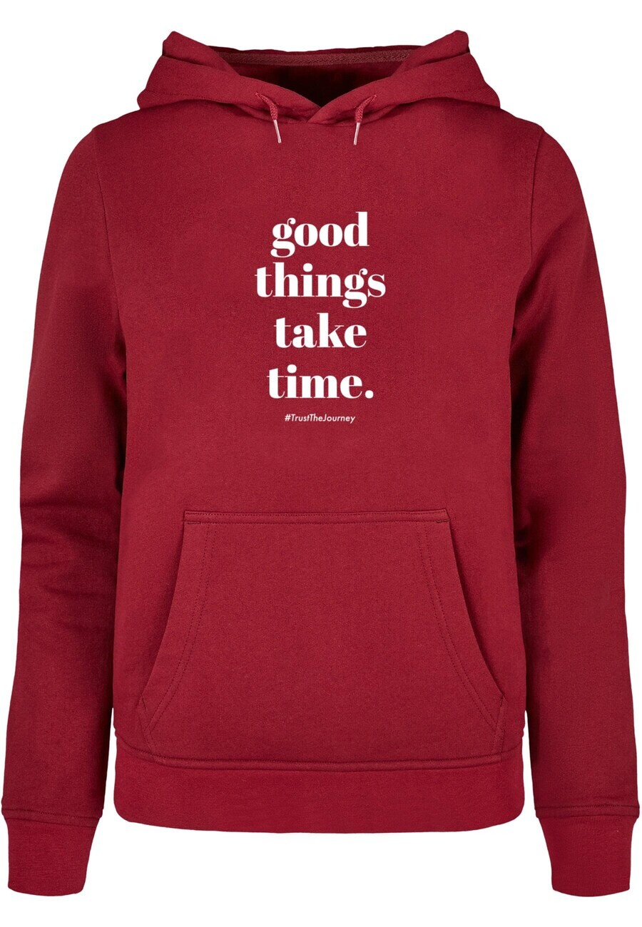 

Толстовка Merchcode GOOD THINGS TAKE TIME, цвет Fire Red