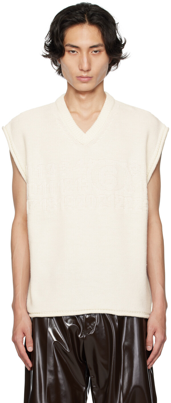 

Белоснежный жаккардовый жилет MM6 Maison Margiela