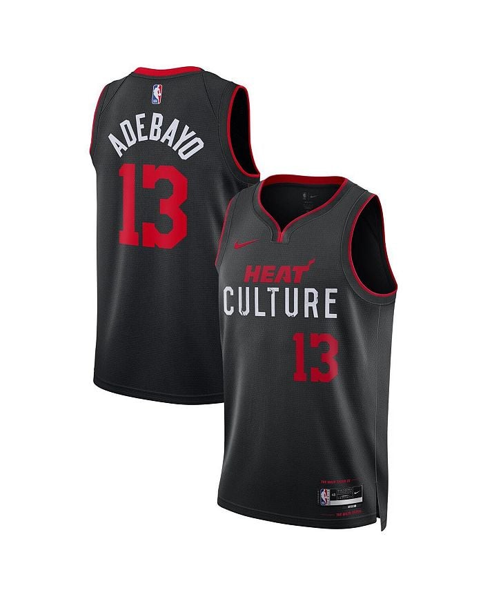 

Мужская и женская футболка Bam Adebayo Black Miami Heat 2023/24 Swingman — City Edition Nike, цвет Black