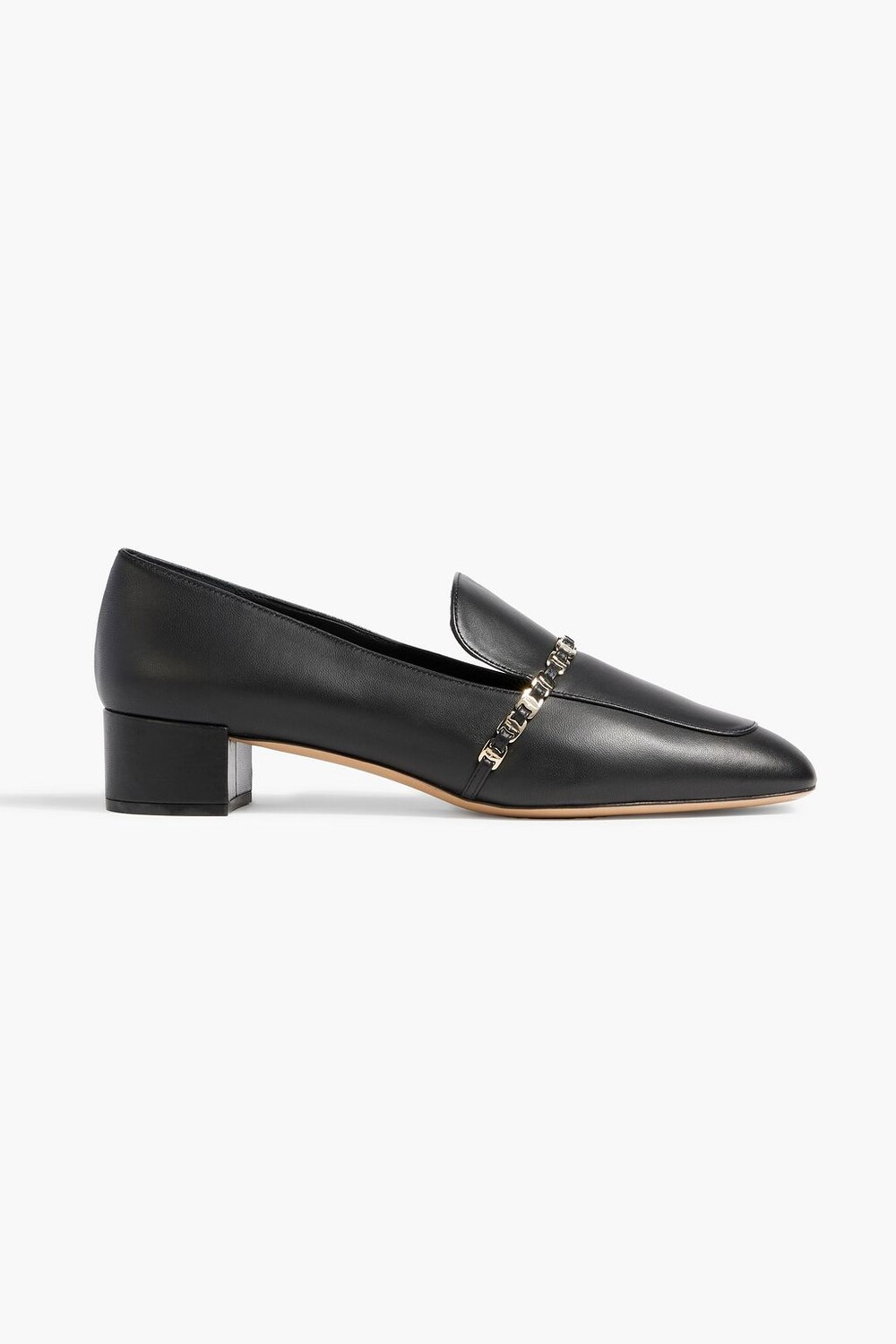

Кожаные лоферы с цепочкой FERRAGAMO, черный