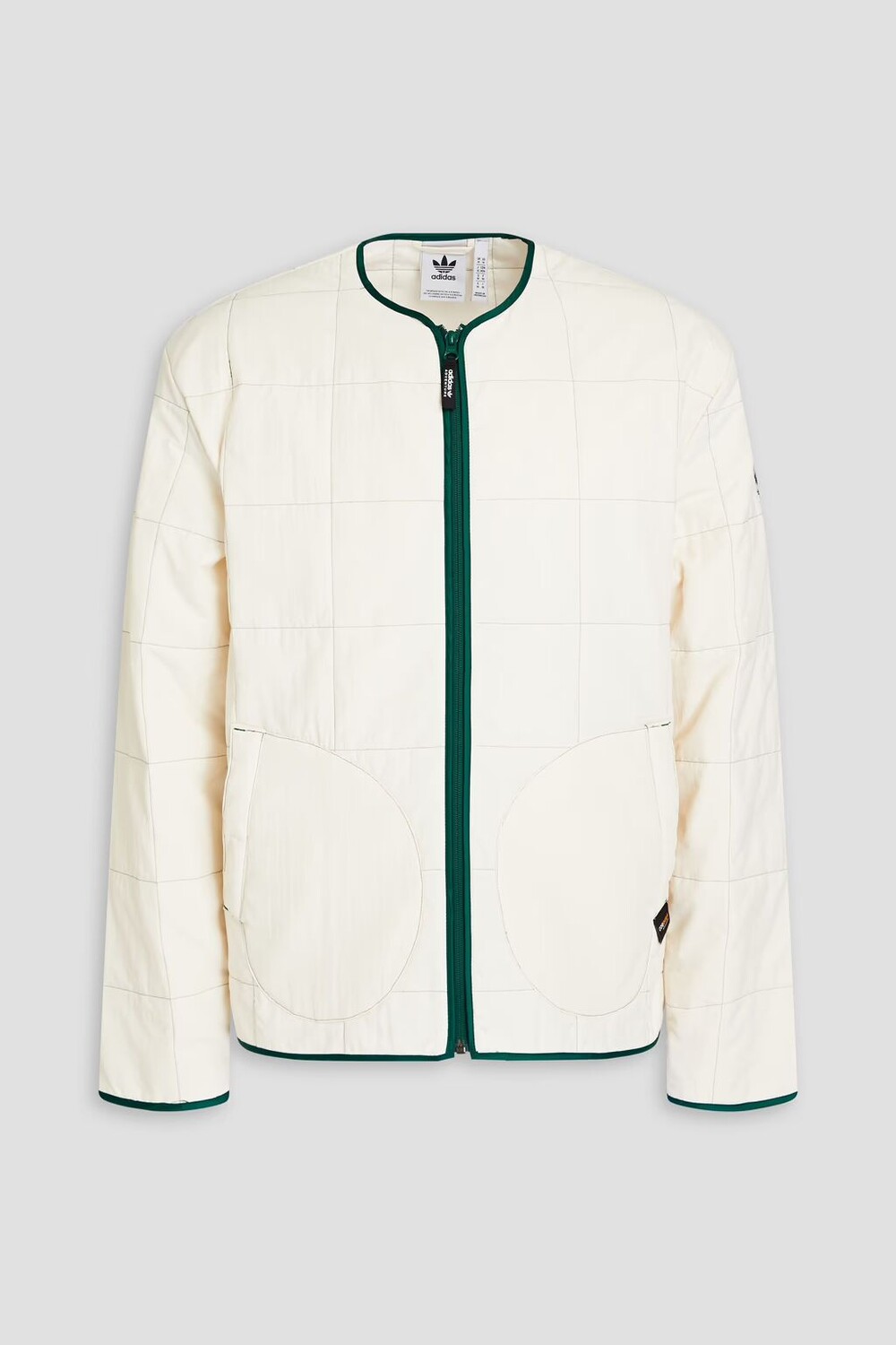 

Стеганая куртка из ракушки Adidas Originals, слоновая кость