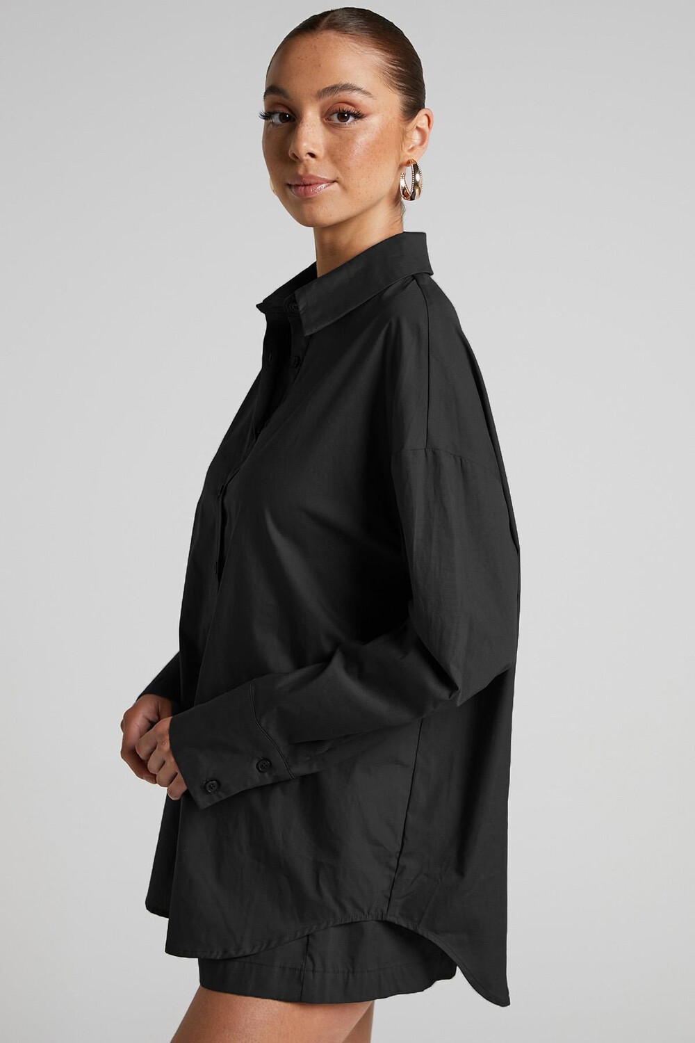 

Рубашка - Черная - Oversize Madmext, черный
