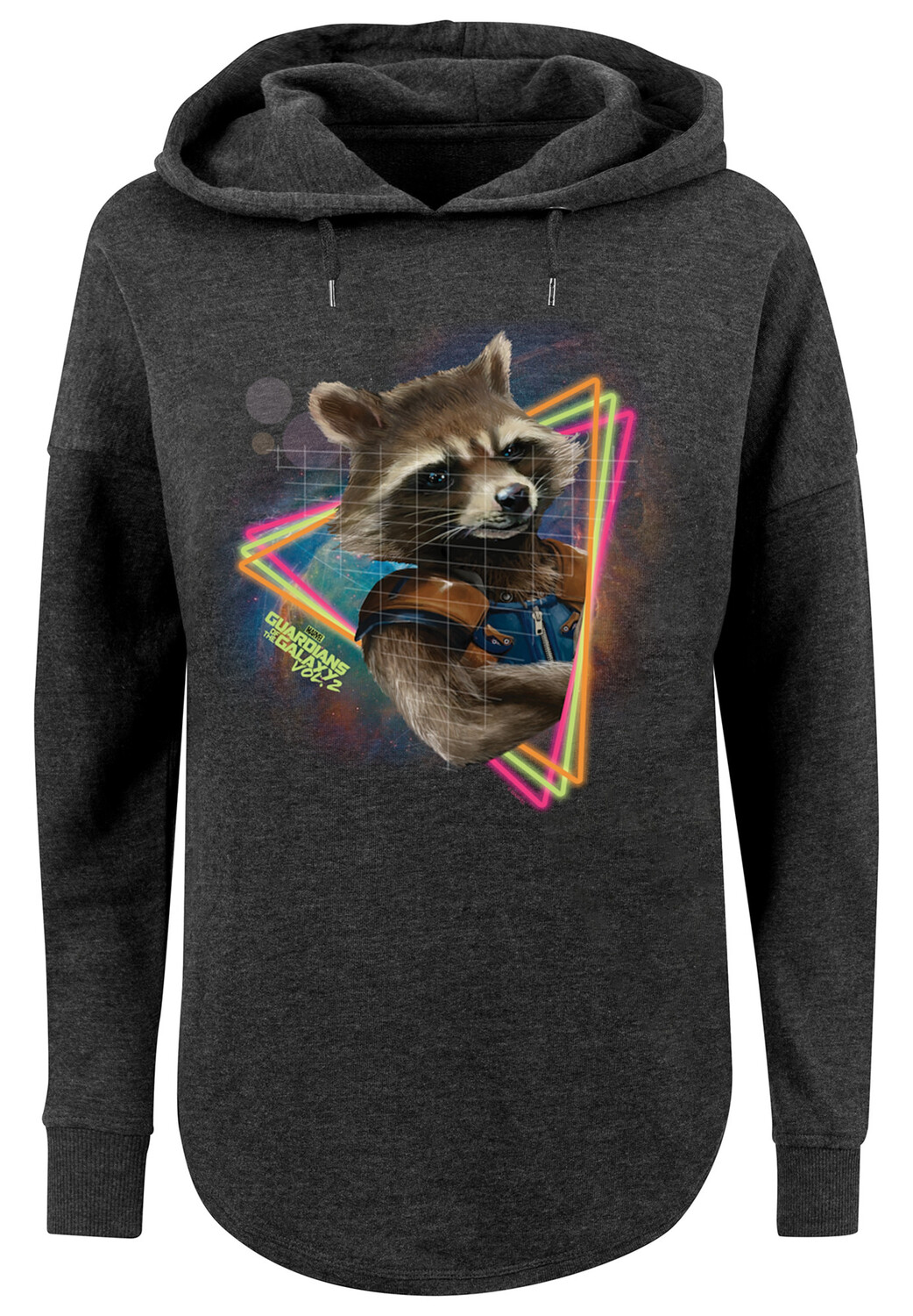 

Свитер F4NT4STIC Oversized Hoodie Marvel Guardians of the Galaxy Neon Rocket, цвет charcoal