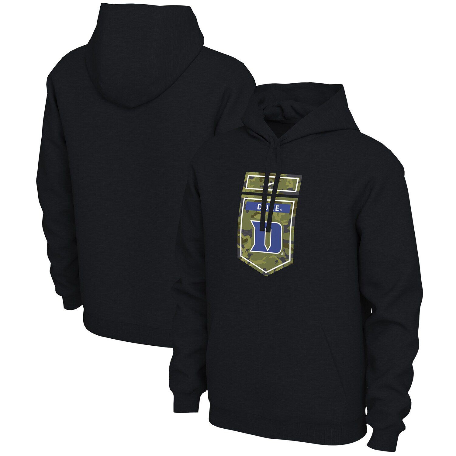 

Мужской пуловер с капюшоном Nike Black Duke Blue Devils Veterans Camo