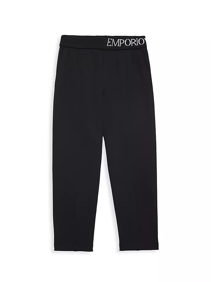 

Брюки с логотипом на талии для мальчиков Emporio Armani, темно-синий