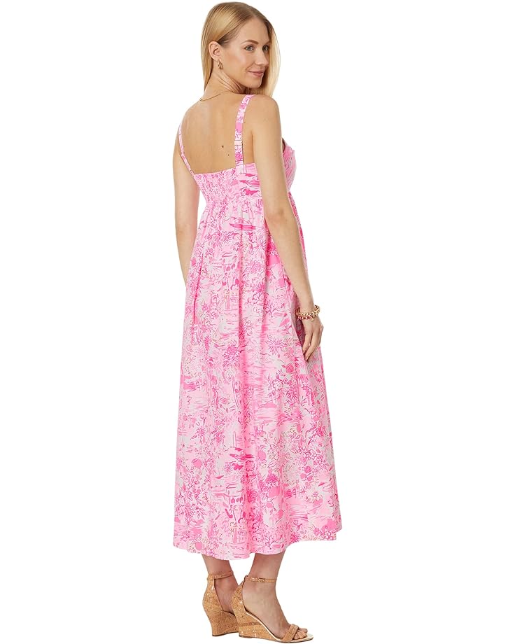 цена Платье Lilly Pulitzer Azora Cotton Midi Dress, цвет Peony Pink Seaside Scene
