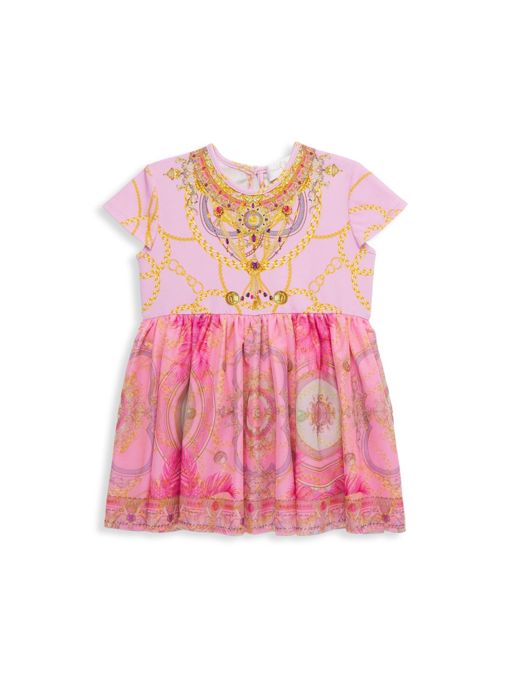 Платье из тюля с принтом цепочек для маленьких девочек CAMILLA, розовый