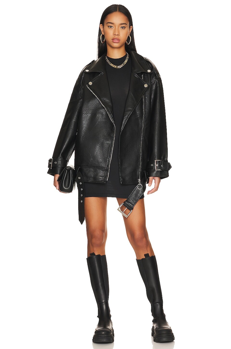 

Куртка WeWoreWhat Oversized Moto, черный