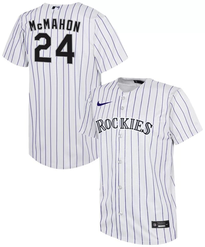 

Nike Youth Colorado Rockies Ryan McMahon # 24 Белый домашний крутой базовый Джерси