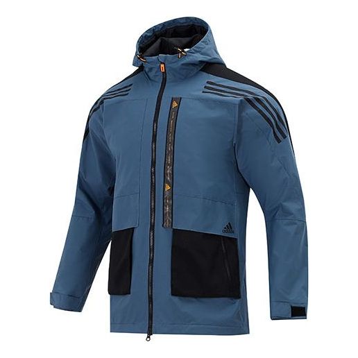 Куртка adidas Th 99 Comm Wvjk hooded Zipper Cardigan Jacket Blue, синий куртка adidas th 99 comm wvjk hooded zipper cardigan blue синий